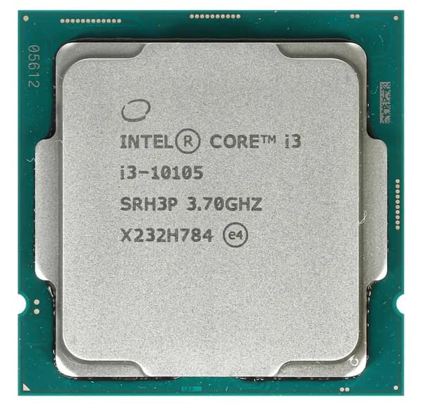 Процессор Intel Core i3 10105 (CM8070104291321S RH3P) OEM - LGA 1200, 4 x 3,7 ГГц, L2 - 1000 КБ, L3 - 6 МБ, DDR4-2666 МГц, Intel UHD Graphics 630, TDP 65 Вт