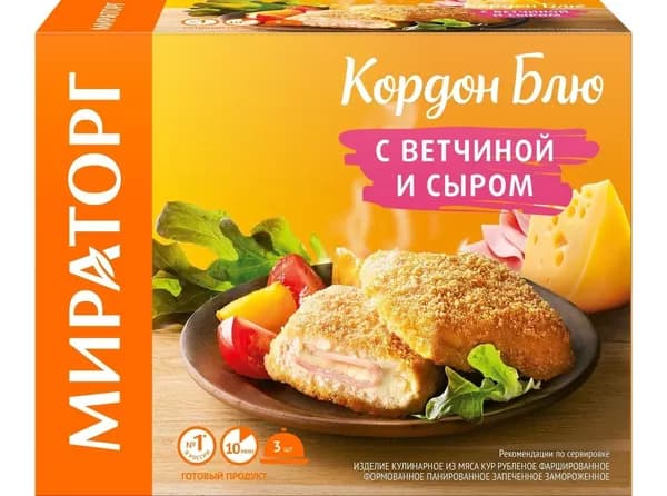 Кордон блю с ветчиной и сыром 405 г, Мираторг