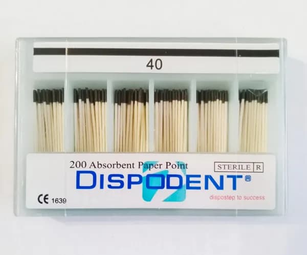 Штифты бумажные 02 №40, 200 шт, (Dispodent)