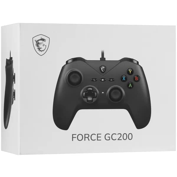 MSI Геймпад MSI Force GC200 черный, PC, USB Type-A, Триггеры, Проводной, черный