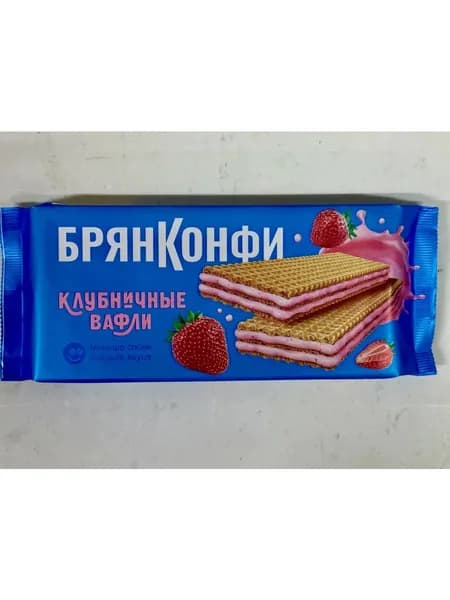 БРЯНКОНФИ Вафли КЛУБНИЧНЫЕ тонкие 190гр
