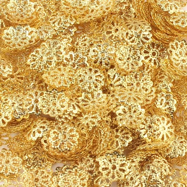 Шапочки-колпачки для бусин, 200 шт., фурнитура для бижутерии, золотой, 9 мм