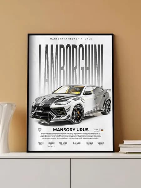 Постер на стену Lamborghini Urus без рамы (29,7х42см)