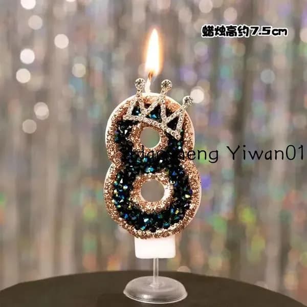 Свечи для торта цифра 8 "Без отдушки", 7.5 см, 1 шт