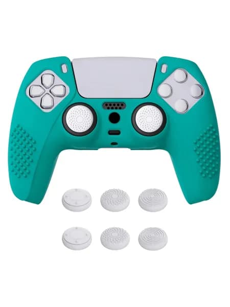 PlayVital 3D Studded Edition Противоскользящая силиконовая накладка для PS5 контроллера, мягкий резиновый чехол с 6 колпачками для стиков
