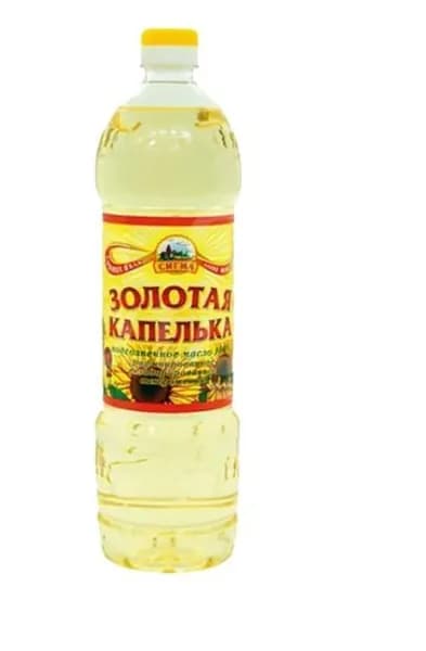 Золотая капелька Масло подсолнечное, рафинированное, дезодорированное, 1 л