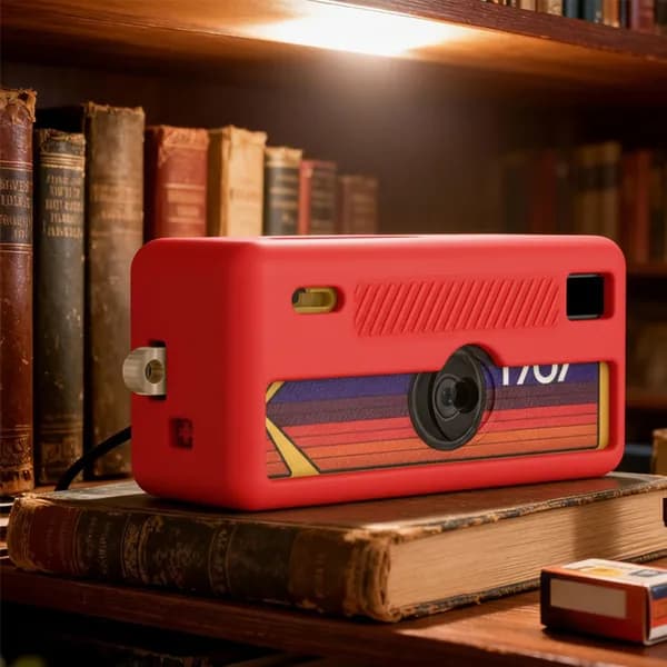 Силиконовый противоударный чехол для Kodak Charm ra с карабином, красный