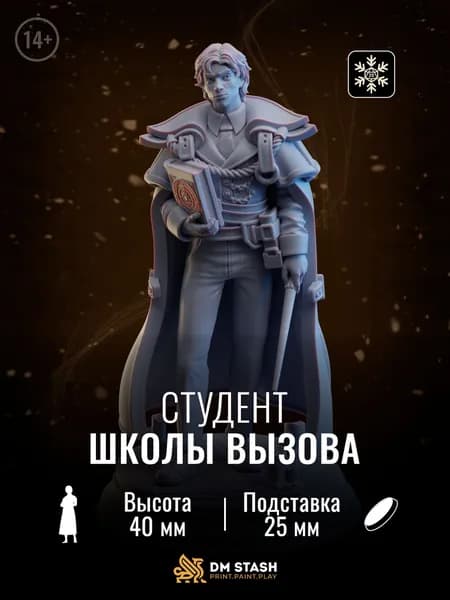 Миниатюра днд "Студент школы Вызова" dnd - Человек, мужчина, волшебник / колдун / чародей