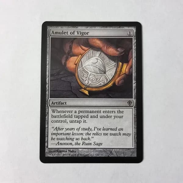 Коллекционная игровая карта Amulet of Vigor, артефакт, редкая карта для стратегических карточных игр