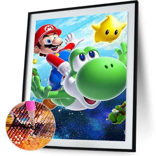Алмазная картина Super Mario, 5D стразы, 30 40 см, готова к оформлению