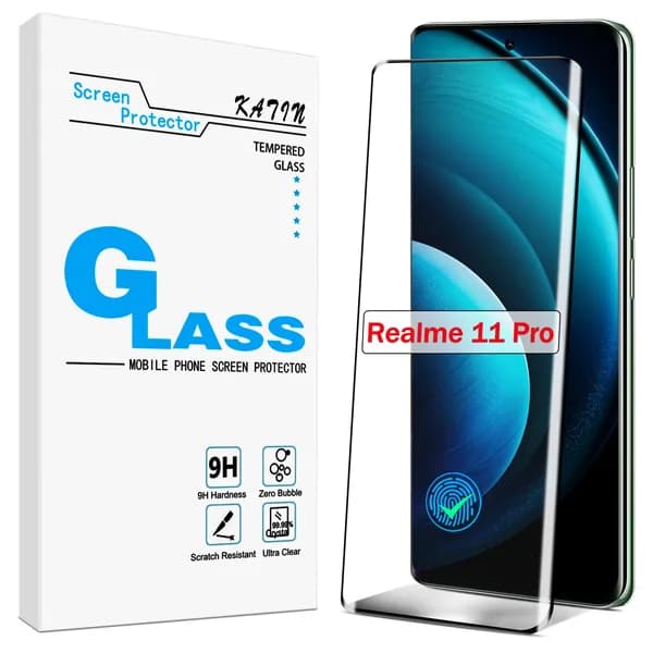 Защитное стекло KATIN для Realme 11 Pro/ Реалми 11 Про, закаленное стекло 9H, полное 3D-покрытие