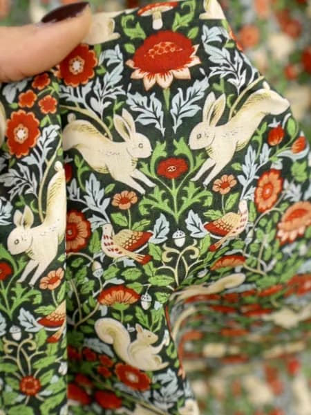 Ткань хлопковая поплин C.C.LOUISE Liberty London принт кролики и белки 145 см 40s для пошива одежды и текстиля