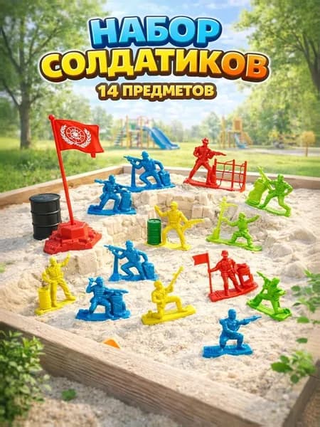 Набор солдатиков /14 шт., с аксессуарами / набор военный, солдатики для мальчиков