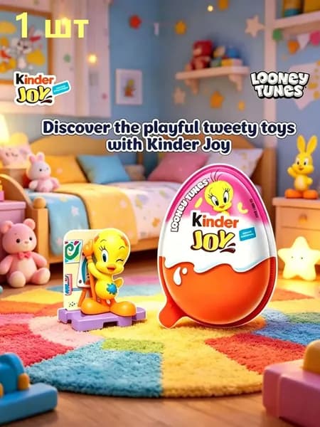 1шт tweety kinder joy Шоколадное яйцо Киндер Джой Tweety