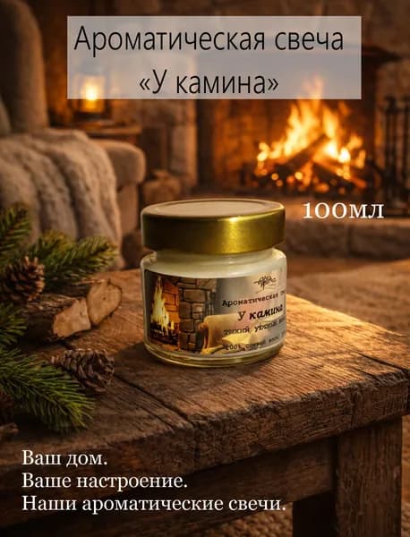 Свеча ароматическая 100мл У камина