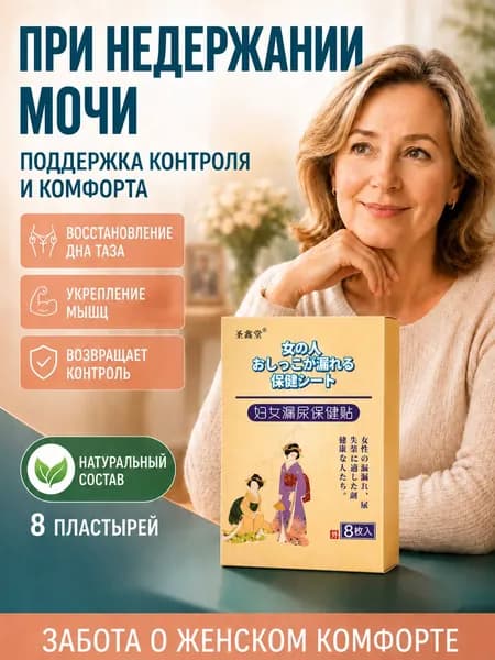 Пластырь от недержания мочи для женщин, Урологический. От частого мочеиспускания и ночных позывов, Крепится ниже пупка Натуральный состав, Укрепление мышц тазаKBGbS