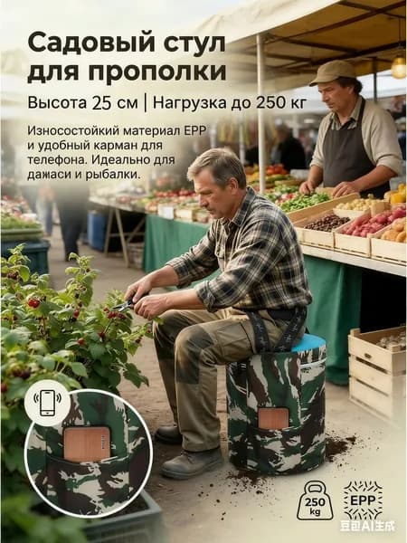 Садовый стул, Полипропилен, 25х25 см, 1 шт