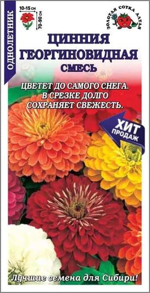 Цинния Георгиновидная /Сотка/ 0,2г/ смесь h-90см, d-15см/*