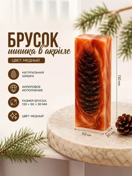 Брусок Шишка в Акриле