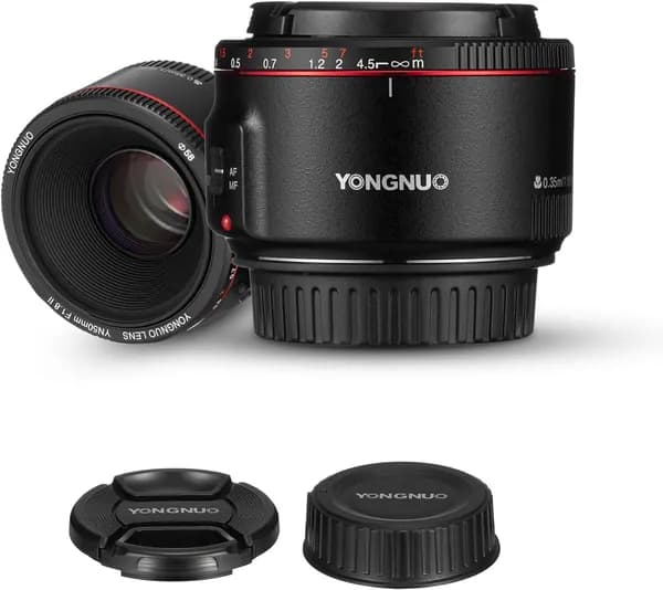 Yongnuo Объектив YONGNUO YN50mm F1.8 II, полнокадровый автофокусный объектив для цифровых зеркальных камер Canon EOS с креплением EF