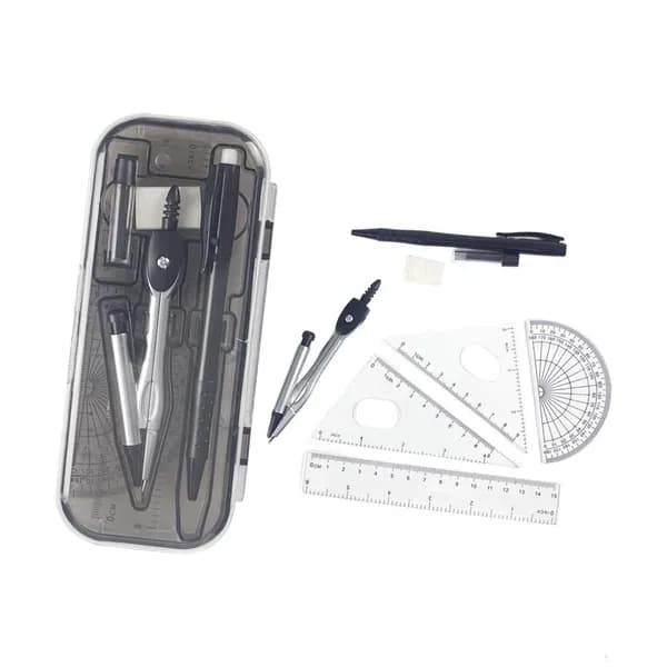 Набор пластиковых циркулей и линеек для учебы и офиса, Basic 8 piece set