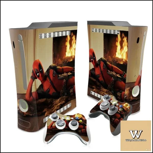 Пленка для наклейки игровой консоли подходит для толстой консоли Xbox360 с рисунком Человека-паука и Дэдпула