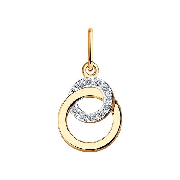Золотая подвеска DIAMANT-ONLINE с фианитом 585 пробы