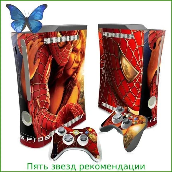Пленка для наклейки игровой консоли подходит для толстой консоли Xbox360 с рисунком Человека-паука и Дэдпула