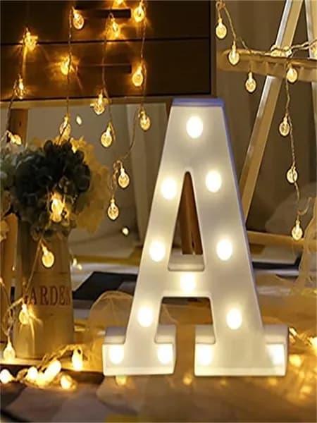 Большая светящаяся алфавитная декоративная вывеска "Любовь" LED A-Z, A