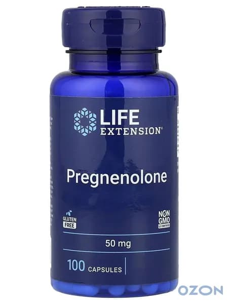 Прегненолон Pregnenolone (прекурсор DHEA), 50 мг 100 веганских капсул