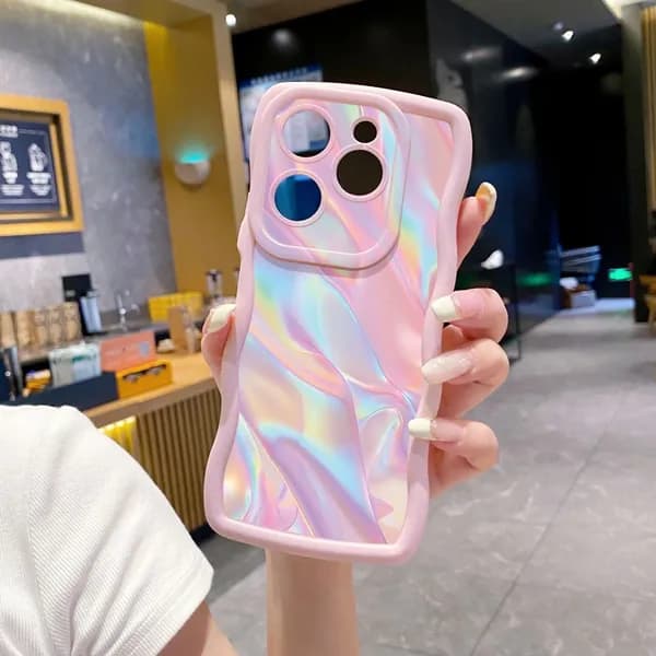 Чехол на Tecno Spark GO 2024/Spark 20/POP 8/Spark 20C Розовое золотое Аврора Корпус телефона с волновой рамкой защищен от сбрасывания