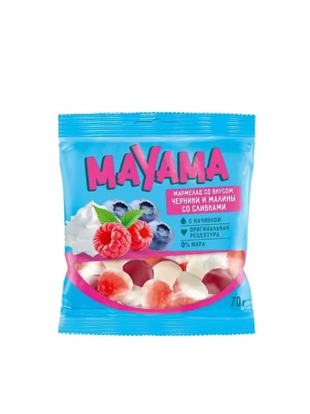 Mayama Мармелад со вкусом черники и малины со сливками, 70 гр