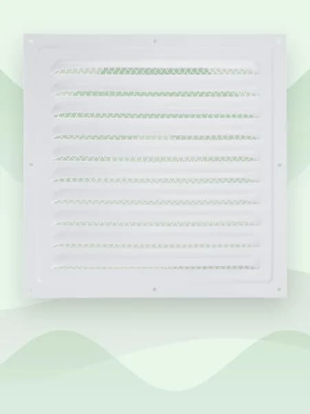 Решетка вентиляционная квадратная из нержавеющей стали с сеткой, - 250x250 Белый