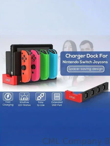 Док-станция для зарядки 4 Joy-Con (Nintendo Switch/OLED) - зарядное устройство для контроллеров