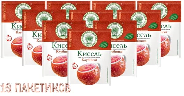 Кисель быстрого приготовления "Клубника" 30г Волшебное дерево, 10 шт