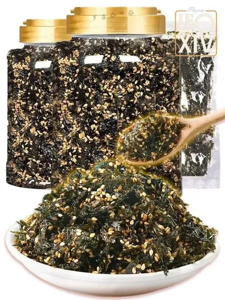 нори с кунжутом,морская капуста в кунжутном масле,чипсы из ламинарии