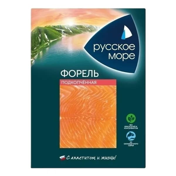 Форель холодного копчения Русское море филе ломтики 120 г