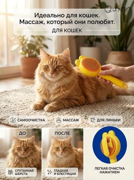 Расческа для животных, Уши кролика, штука, жёлтый