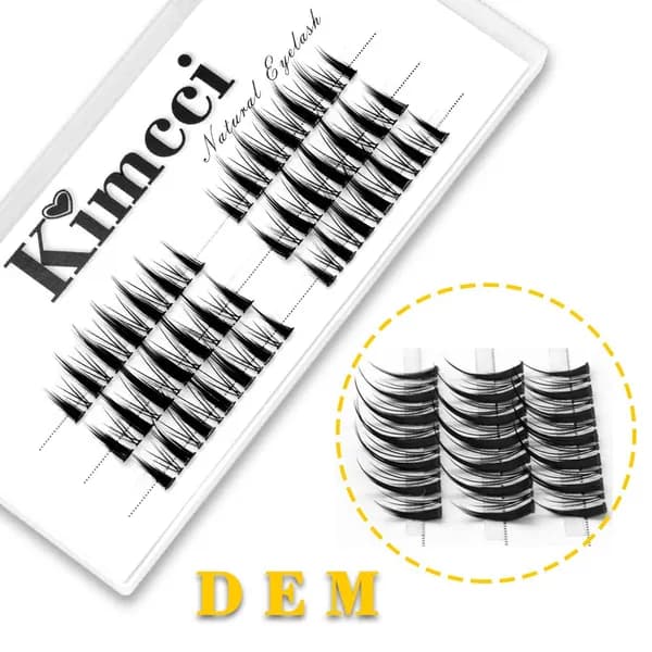 Kimcci-DEM/3D пушистые натуральные сегментированные накладные ресницы/Натуральное удлинение Россия накладные ресницы с одним пучком