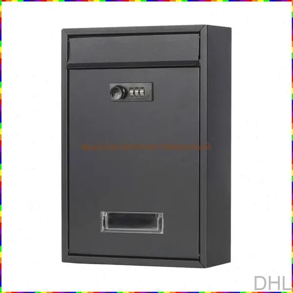 Почтовый ящик 320 мм x 217 мм x 84 мм, черный матовый