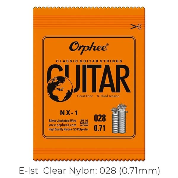 Струна для классической гитары Orphee NX35 нейлон посеребрение 0.71-1.14мм