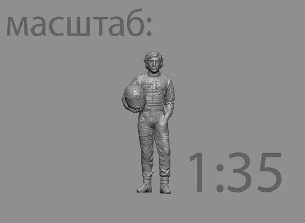 "Айртон Сенна" Фигурка в масштабе 1:35 для диорам и макетов.