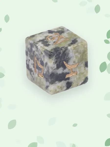 Шестигранные кристальные игральные кости с закругленными углами для настольных игр, - Африканский нефрит
