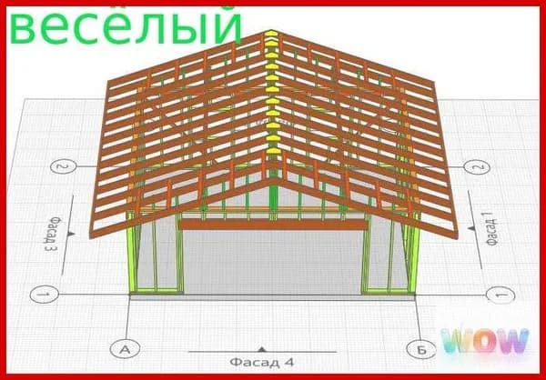 Проект каркасного гаража с планировкой