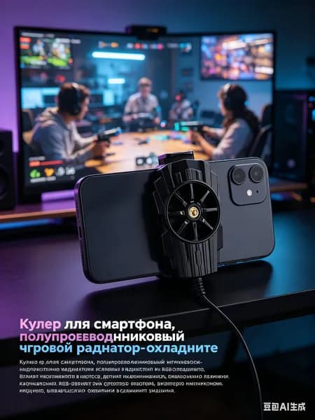 Кулер для смартфона, полупроводниковый игровой радиатор-охладитель для мобильных игр, бесшумный вентилятор с RGB для телефона.
