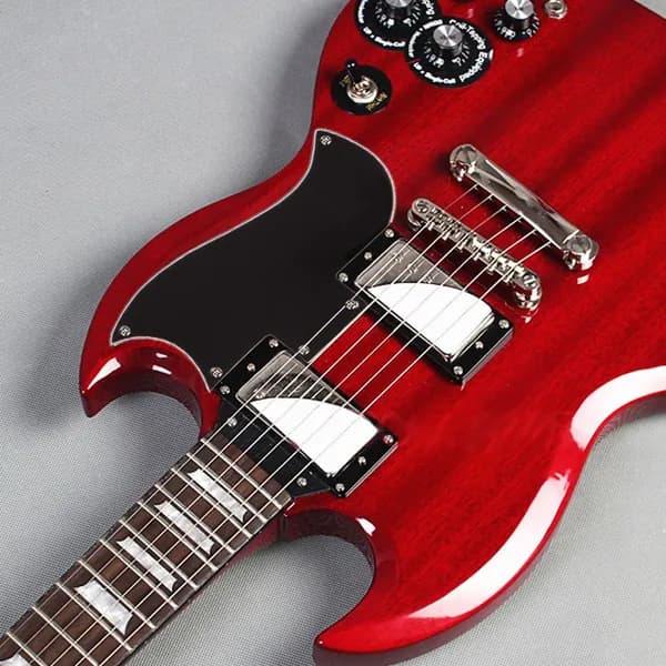 Защитная пластина для Gibson SG, ПВХ, чёрно-белая, 5 отверстий