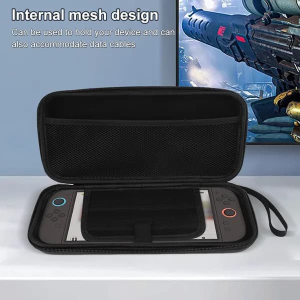 Чехол для Nintendo Switch 2 из искусственной кожи с ручкой и сетчатым отделением
