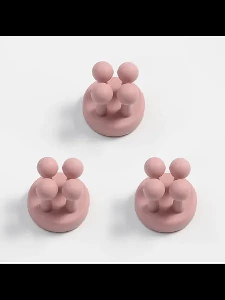 Розовый крючок для ванной комнаты, 3шт