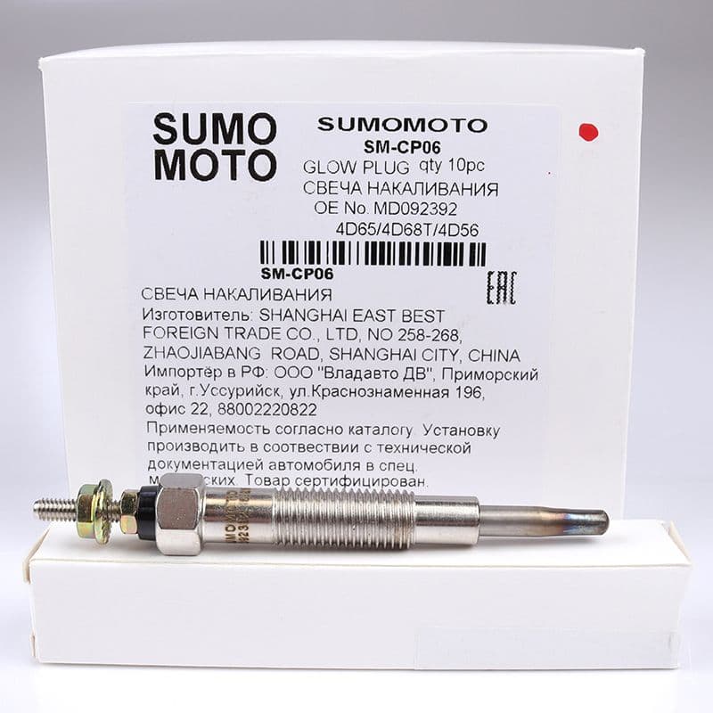 Свеча накаливания Sumomoto SM-CP06 6,2V; Mitsubishi Двигатель 4D68; 4D68T; 4D56; 4D65T