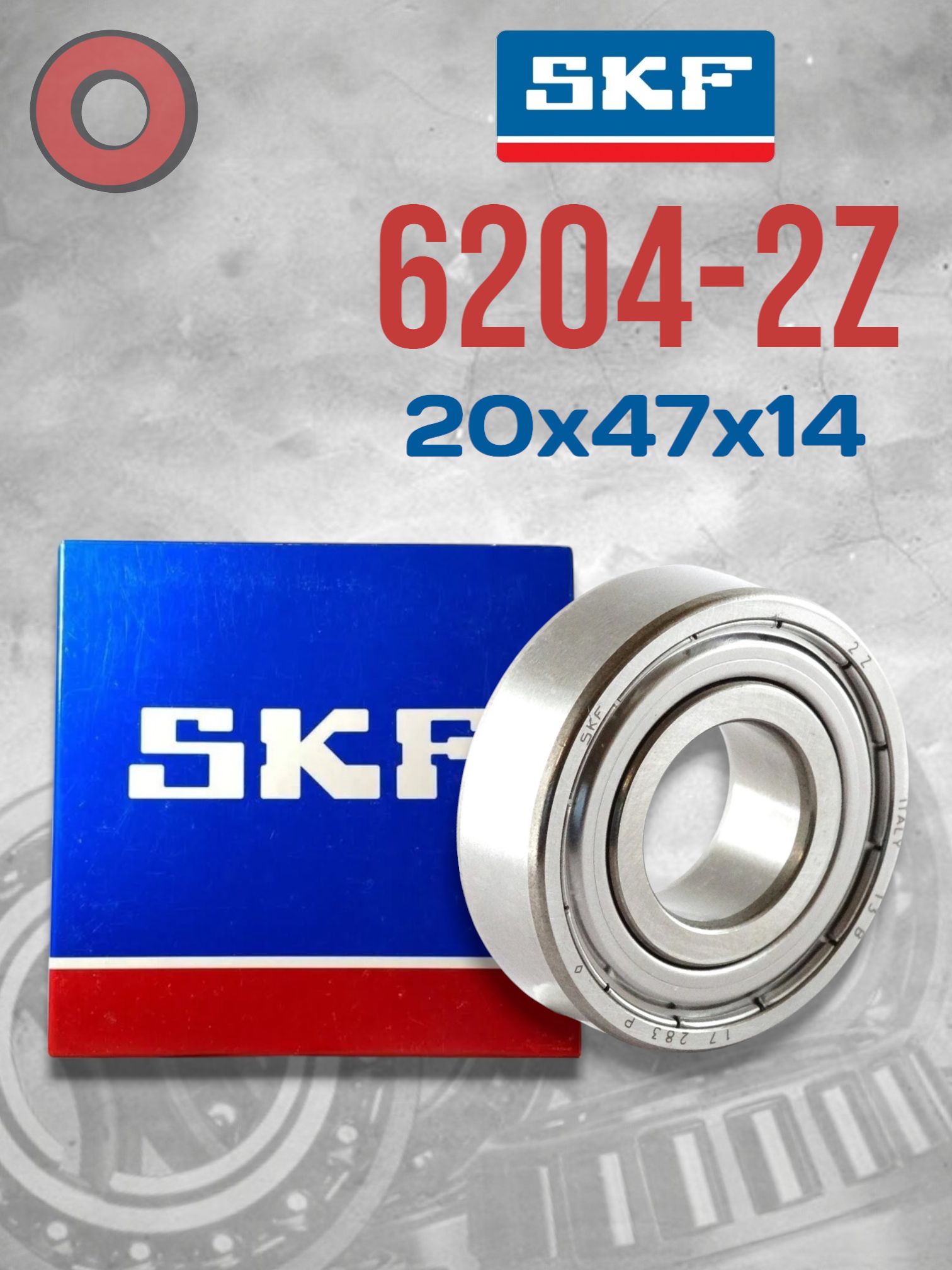 Подшипник SKF 6204-2Z (20x47x14) Made in ITALY